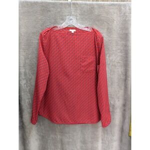 Women's Blouse Large‎ Red Polka Dot Business Office Casual